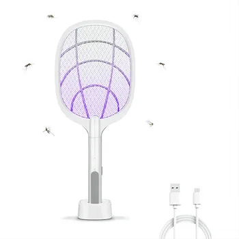 2 In 1 Elektrilised Sääsk Kärpäslätkä Laetav Lennata Zapper Reket koos Lilla Lamp Suvel Anti Mosquito Lendavad Putukad