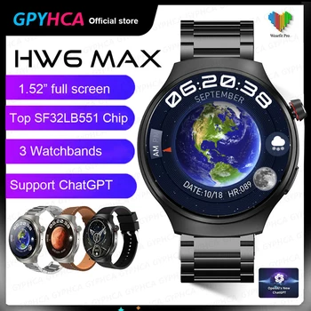 2023 Uus HW6 Max Kaardus ekraan Smart Watch 3 Watchbands Top SF32LB551 kiip ChatGPT Kompass Fitness Smartwatch jaoks Huawei