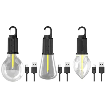 LED Telkimine Valgus Tüüp-C USB Laetav, Veekindel 400mAh 100LM Telk Valgus, Heegelnõel 3 Transpordiliikide välisvalgustuse