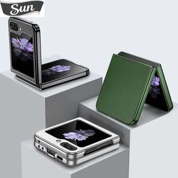 Luksus Katmine Raami Naha Tekstuur Telefon Case For Samsung Galaxy Z Flip5 Z Klapp 5 5G Põrutuskindel Kaitse tagakaas