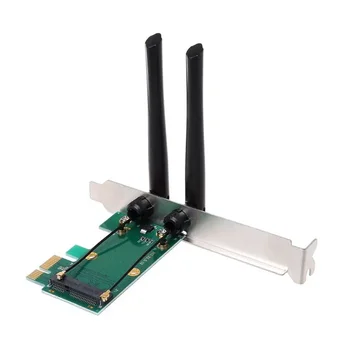 Wireless Kaardi WiFi Mini PCI-E Express PCI-E Adapter 2-Antenn Väline PC