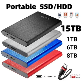 1 TB Portable SSD ja USB 3.0 HDD 2TB 4TB kiire Välise Kõvaketta Mass Storage Mobiil Kõvakettad Desktop/Laptop/Android