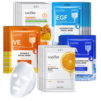 10/20pcs Vitamiin E hüaluroonhape Oligopeptide Näo Mask Valgendamine Niisutav Niisutav Õli-Kontroll-Leht Face Mask Hooldus