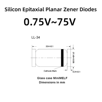 1000Pcs/Palju Zener diood 3.3 V LL34 ZMM3V3, 0,5 W,klaasist diood,Räni Epitaksiaalsed Planaarne Zener Dioodid