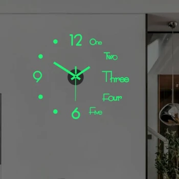 3D Helendav Kella Frameless Akrüül DIY Digitaalse Kleebised Loominguline Silent Clock, elutuba, Magamistuba Office Wall Decor