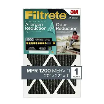 3M 20x22x1, MERV 11, Allergia Plus Lõhna Vähendamise HVAC Ahju Õhu Filter, 1200 MPR, 1 Filter