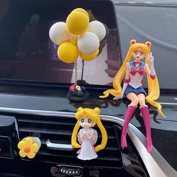 Algne Sailor Moon Auto Ornament Kawaii Cartoon Sisekujunduses Creative Auto, Center Console Lapsed Mudel Mänguasjad, Auto Tarvikud