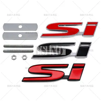 Car Styling 3D Metallist Embleem Ees Grill, Chrome Tsingi Sulam SI Logo Embleem Auto Aksessuaar Honda Civic Si