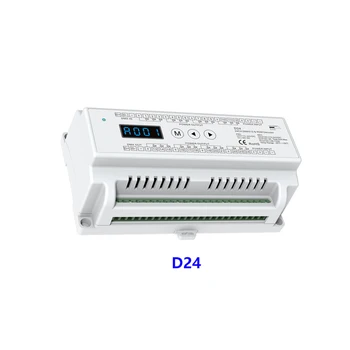 D24 DC5V-24V 3A input*24CH väljund ekraani Din rail pidev pinge 24 Kanal 24CH CV-DMX512 Dekooder RGB Riba, kontroller