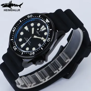 Heimdallr Meeste Diver Watch Black Dial Sapphire Keraamilised Bezel PVD Kaetud Juhul NH35 Automaatne Liikumine 20Bar veekindel Lum