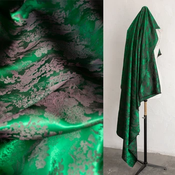 Jacquard Fabric Emerald primavera Disainer Hulgi-Riie Diy Õmblemine Ühe Meetri Silk Materjal Viskoos