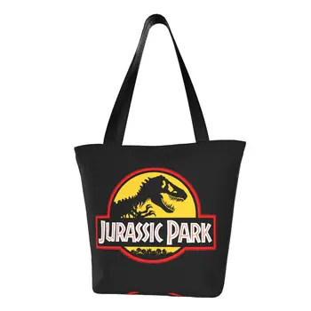 Jurassic Park Sisseoste Kott Naljakas Trükitud Lõuendile Shopper Tassima Õla Kott Suure Mahutavusega Vastupidav Hiiglane Dinosaurus Käekott