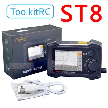 Laos ToolkitRC ST8 2.4 TFT 7-28V 8-Channel Servo Integreeritud Tester 4 Sõltumatu Liides Signaali Test