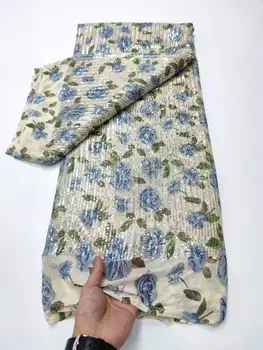 Luksus Aafrika Pits Kangas 2023 viimane bluie India sari kangas kvaliteetne tülli printida 3D peep varba kingad pits kangas pulm kleit