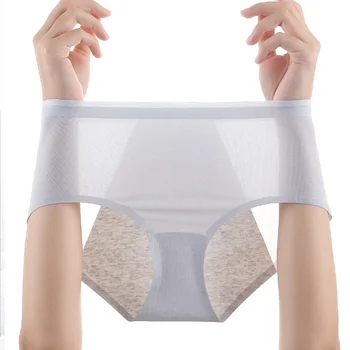 Naiste Veekindel Lekkimiskindlad Füsioloogilise Püksikud Keskelt Talje Silma Menstruaaltsükli Aluspüksid, Ice Siid Katkematu Perioodi Aluspüksid Pesu