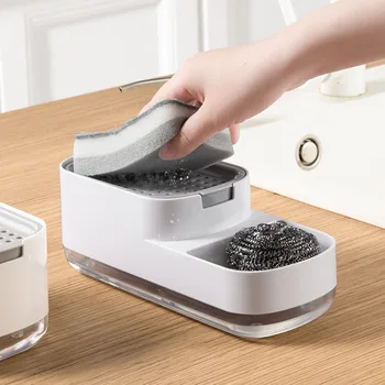 Seep Toite Jaapani Köök Uuendada Vajutage Tüüp Manuaal Soap Box Dishwashing Liquid Dispenser Ladustamise Kasti Käsn-Seep Kasti Vajutage