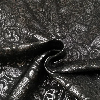 Silver Silk Brocade Jacquard Fabric Vintage Tume Tera Laste Kleit Karge trentš Tulemuslikkuse Riided Riie Mood Õmble